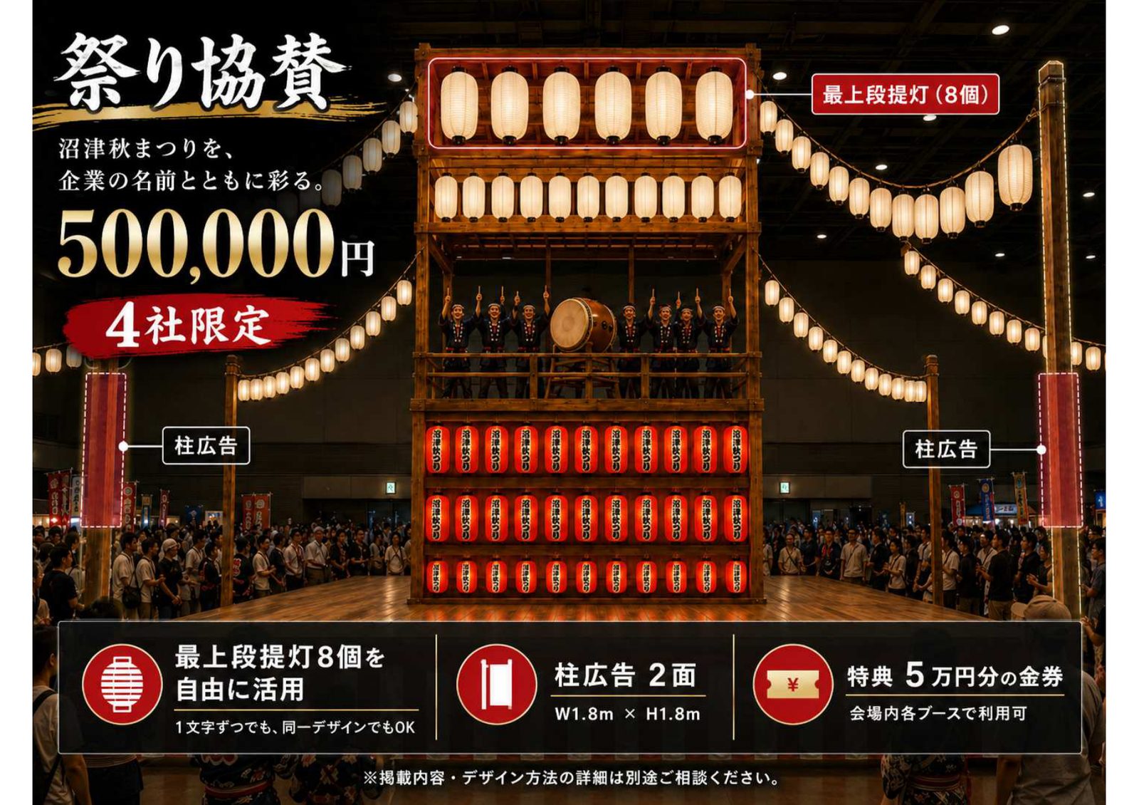 祭り協賛 500,000円（4社限定）の詳細